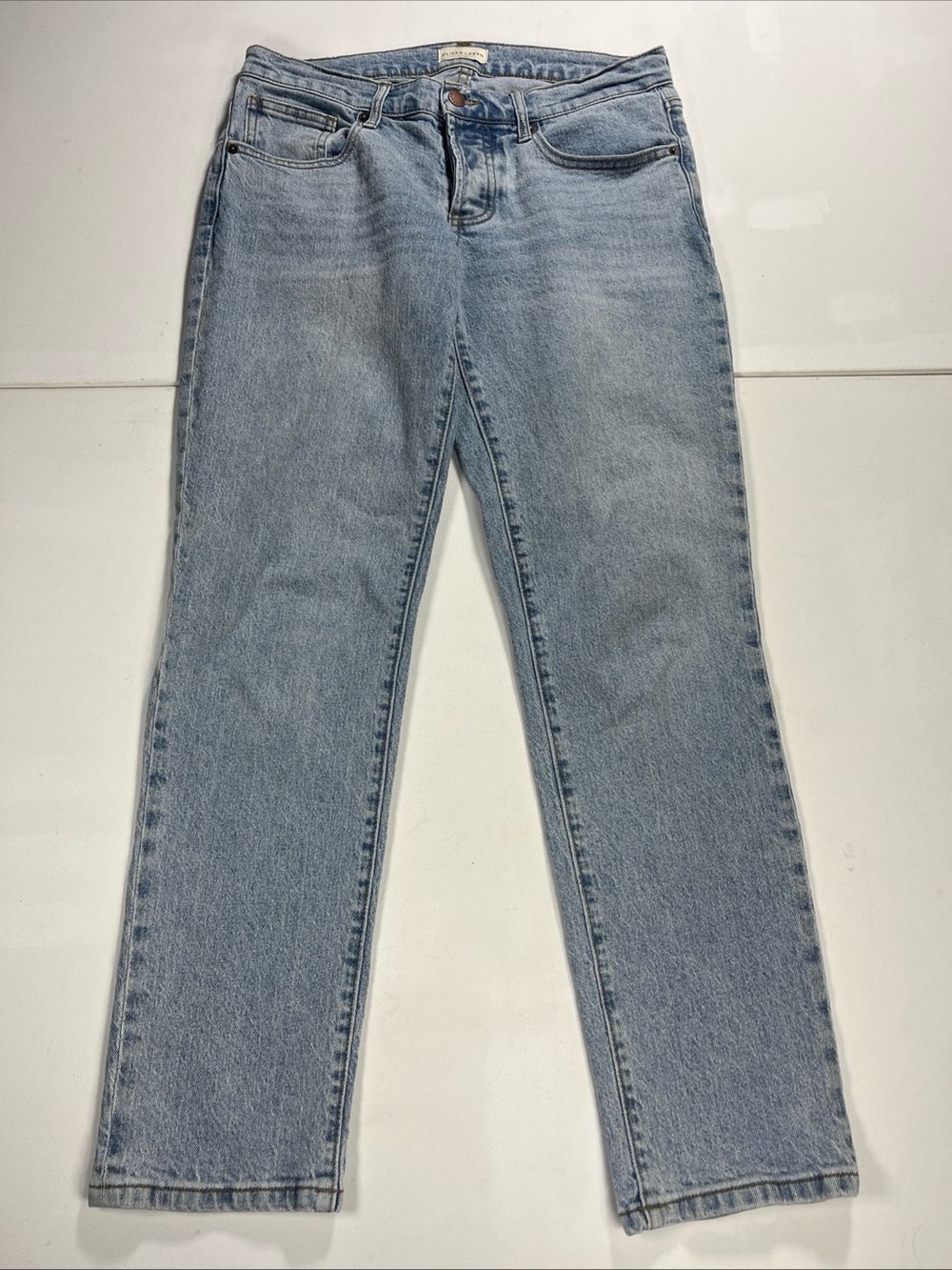 Oliver Logan Jeans Womens 28 Light Indigo Chester Slim Straight Button Fly Denim